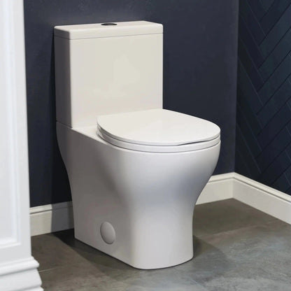 Swiss Madison Sublime II 14" x 29" White Two-Piece Round Floor Mounted Toilet 0.8/1.28 GPF Dual-Flush Function