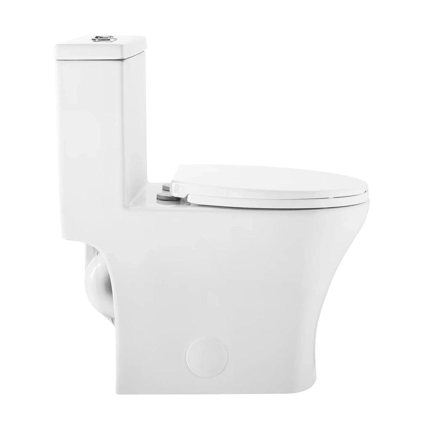 Swiss Madison Sublime III 14" x 29" Glossy White One-Piece Round Floor Mounted Toilet With 0.95/1.26 GPF Vortex Dual-Flush Function