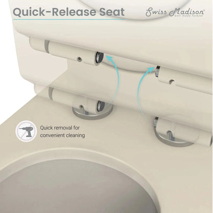 Swiss Madison Virage 14" x 28" Bisque One-Piece Elongated Floor Mounted Toilet With 1.28 GPF Vortex™ Side Flush Function