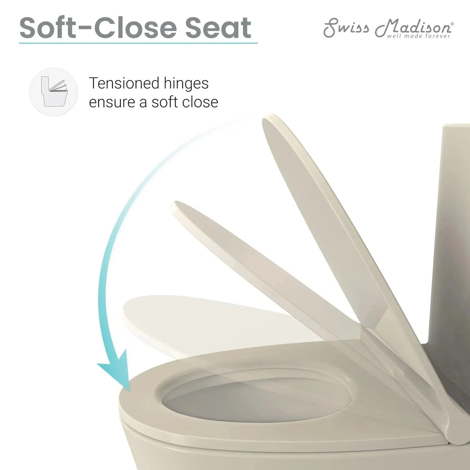 Swiss Madison Virage 14" x 28" Bisque One-Piece Elongated Floor Mounted Toilet With 1.28 GPF Vortex™ Side Flush Function