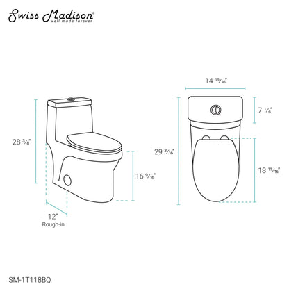 Swiss Madison Virage 15" x 28" Bisque One-Piece Elongated Floor Mounted Toilet With 1.1/1.6 GPF Vortex Dual-Flush Function