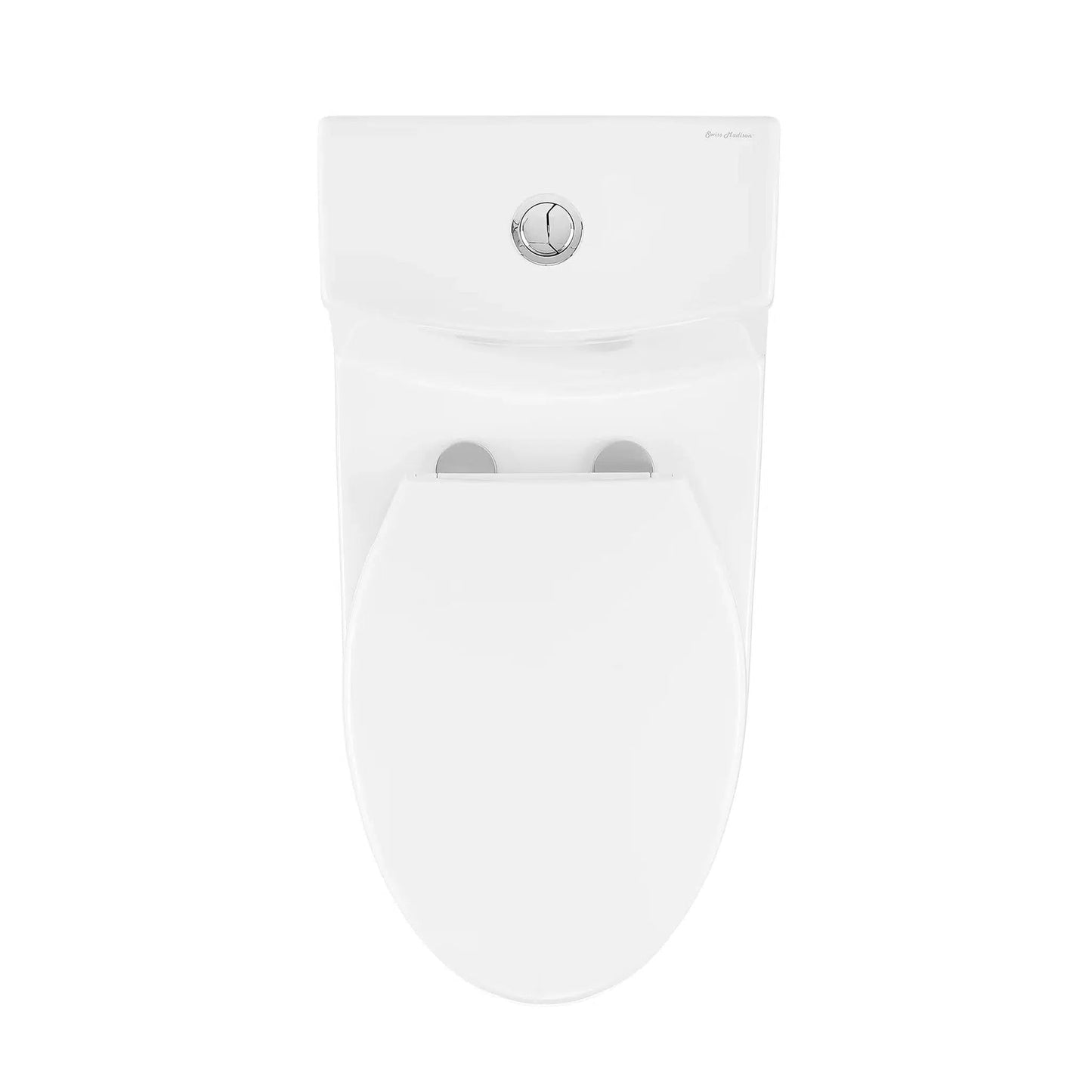 Swiss Madison Virage 15" x 28" White One-Piece Elongated Floor Mounted Toilet With 1.1/1.6 GPF Vortex Dual-Flush Function