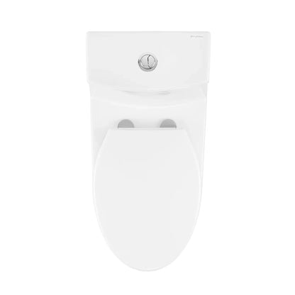 Swiss Madison Virage 15" x 28" White One-Piece Elongated Floor Mounted Toilet With 1.1/1.6 GPF Vortex Dual-Flush Function