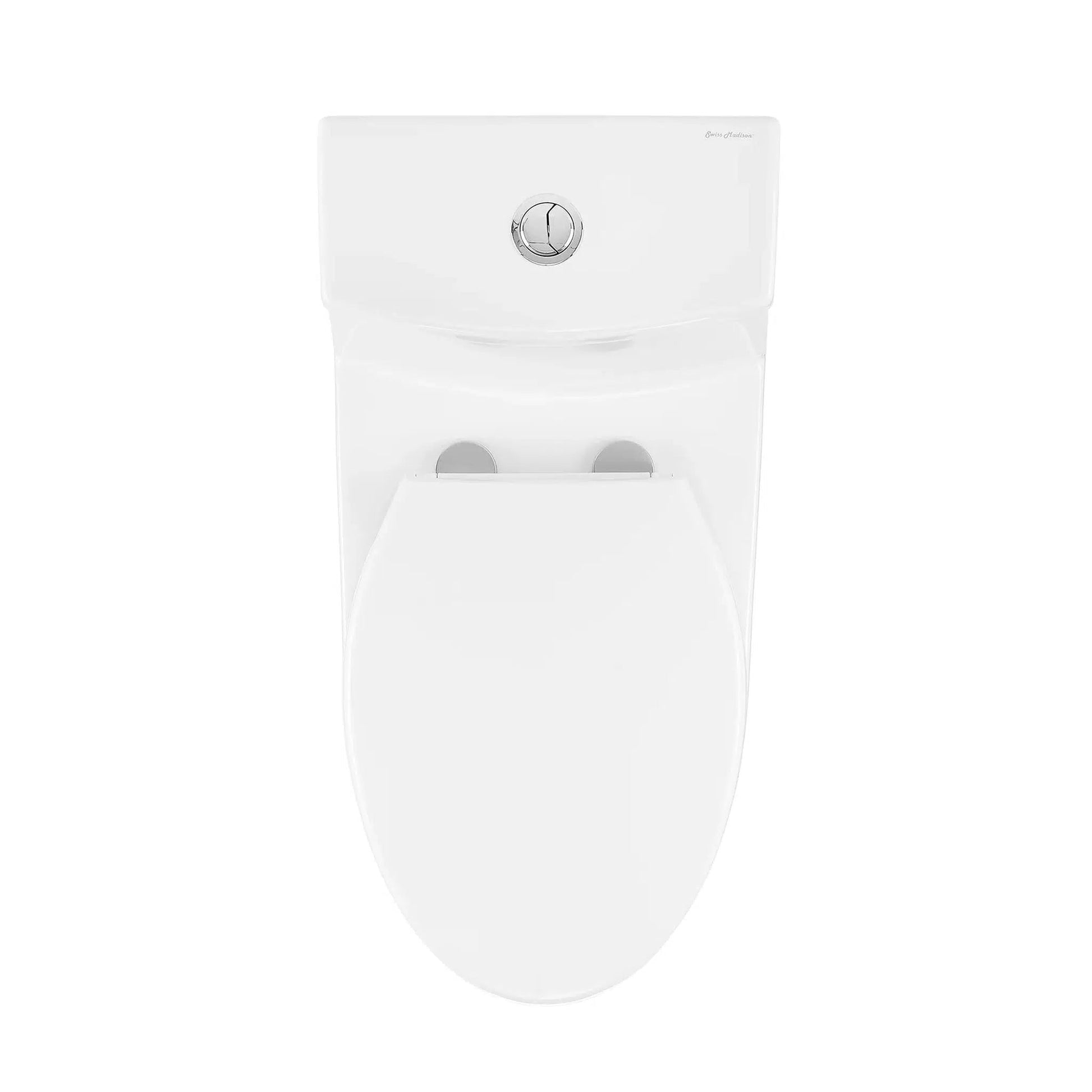 Swiss Madison Virage 15" x 28" White One-Piece Elongated Floor Mounted Toilet With 1.1/1.6 GPF Vortex™ Dual-Flush Function