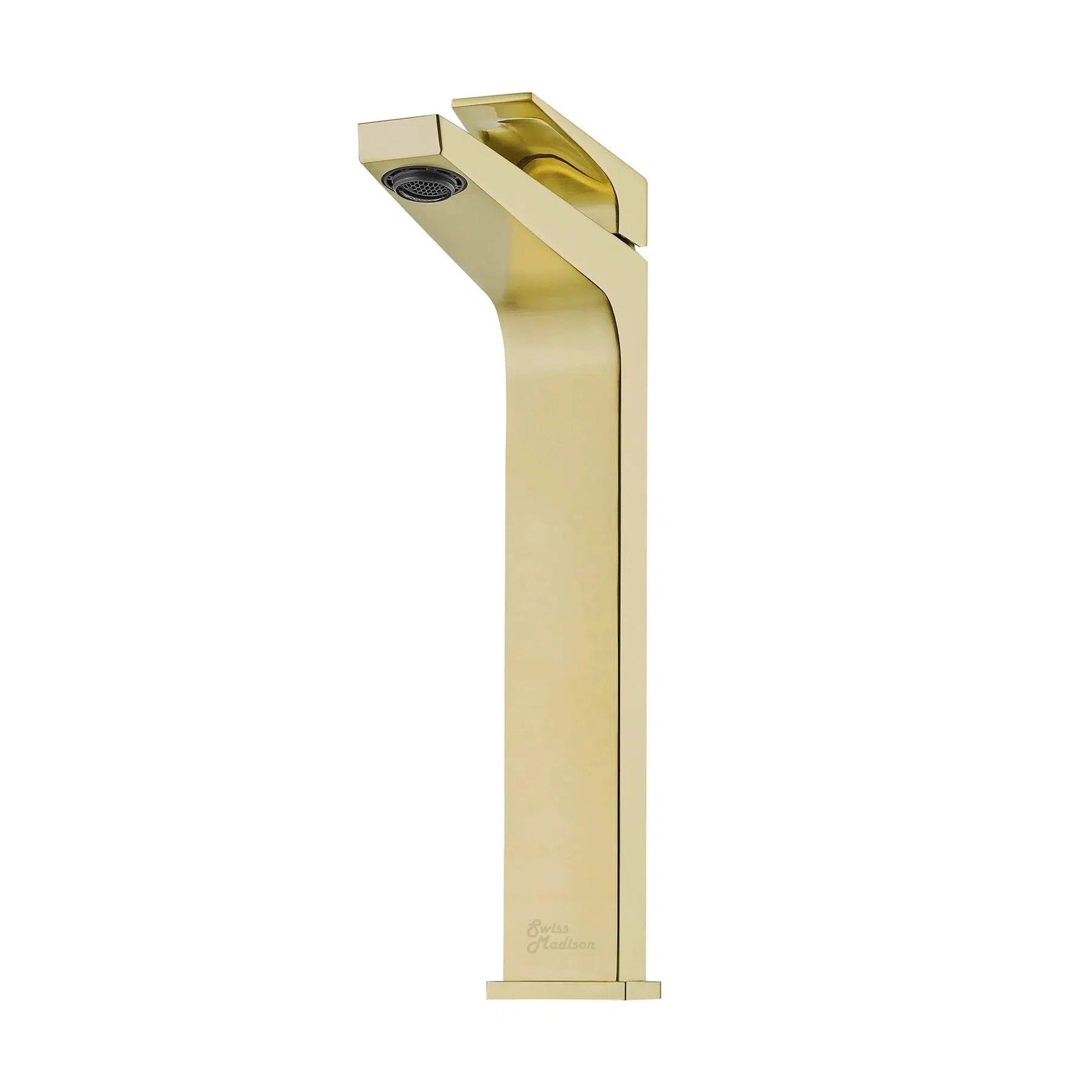 Swiss Madison Voltaire 11" Brushed Gold Single Hole Bathroom Faucet With Flow Rate of 1.5 GPM