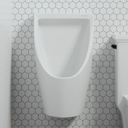 Swiss Madison Voltaire 14" x 25" White Ceramic Wall-Mounted Waterless Urinal With 2" Rear Outlet