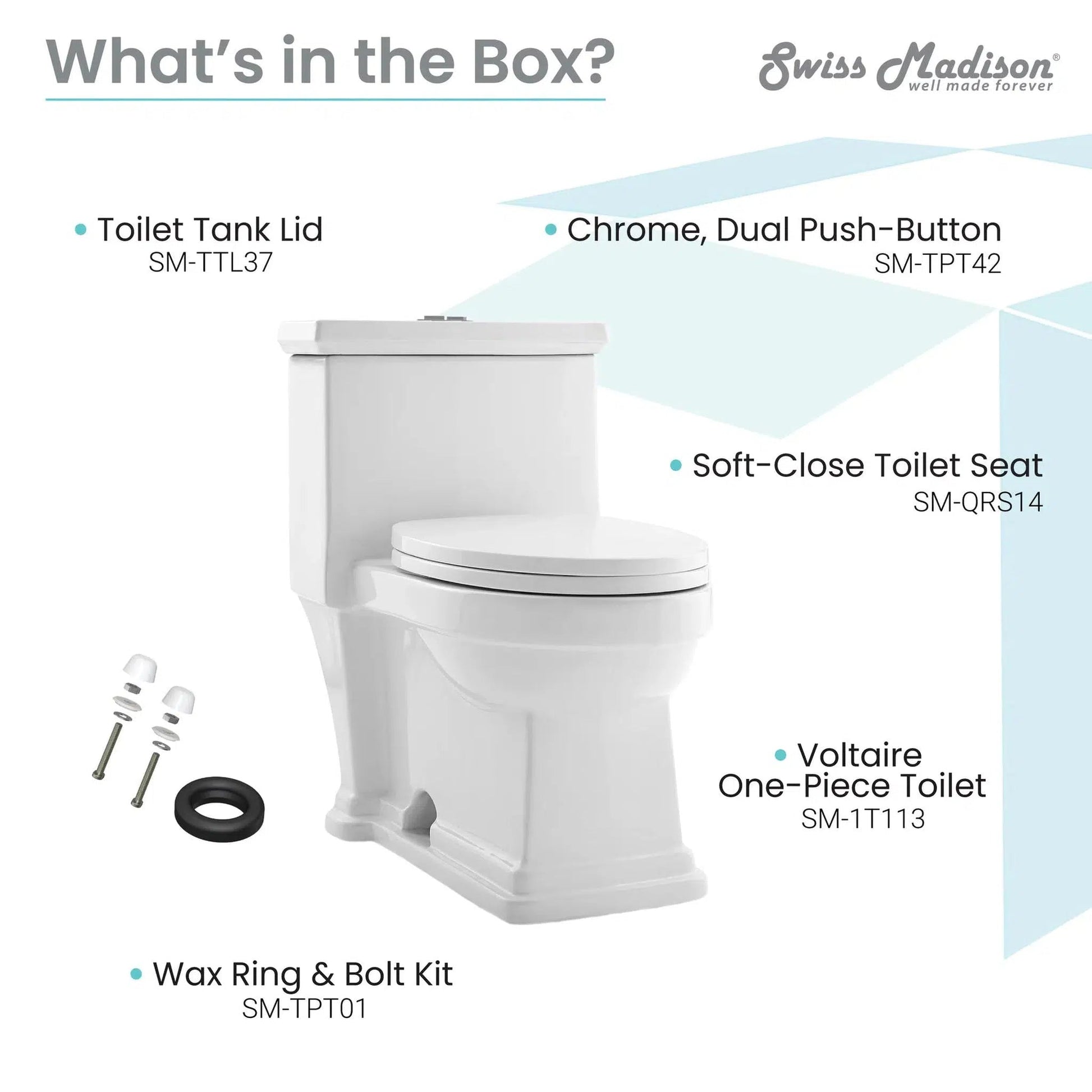 Swiss Madison Voltaire 17" x 29" Glossy White One-Piece Elongated Floor Mounted Toilet With 1.1/1.6 GPF Dual-Flush Function