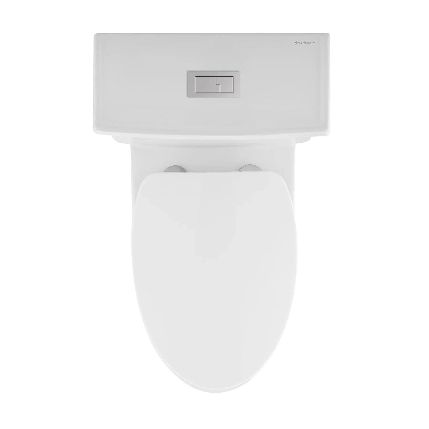 Swiss Madison Voltaire 17" x 29" Glossy White One-Piece Elongated Floor Mounted Toilet With 1.1/1.6 GPF Dual-Flush Function