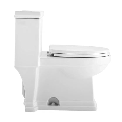 Swiss Madison Voltaire 17" x 29" Glossy White One-Piece Elongated Floor Mounted Toilet With 1.1/1.6 GPF Dual-Flush Function