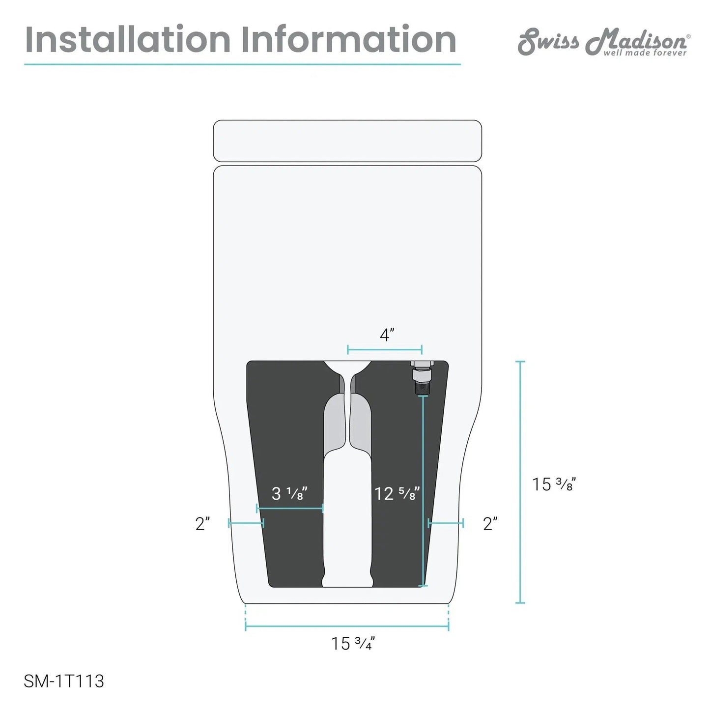 Swiss Madison Voltaire 17" x 29" Glossy White One-Piece Elongated Floor Mounted Toilet With 1.1/1.6 GPF Dual-Flush Function