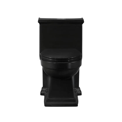 Swiss Madison Voltaire 17" x 29" Matte Black One-Piece Elongated Floor Mounted Toilet With 1.1/1.6 GPF Dual-Flush Function