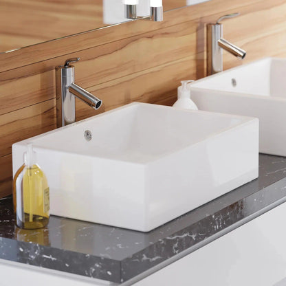 Swiss Madison Voltaire 19" x 14" White Square Ceramic Bathroom Vessel Sink