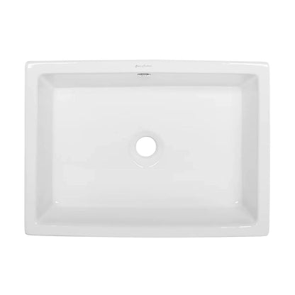 Swiss Madison Voltaire 19" x 14" White Square Ceramic Bathroom Vessel Sink