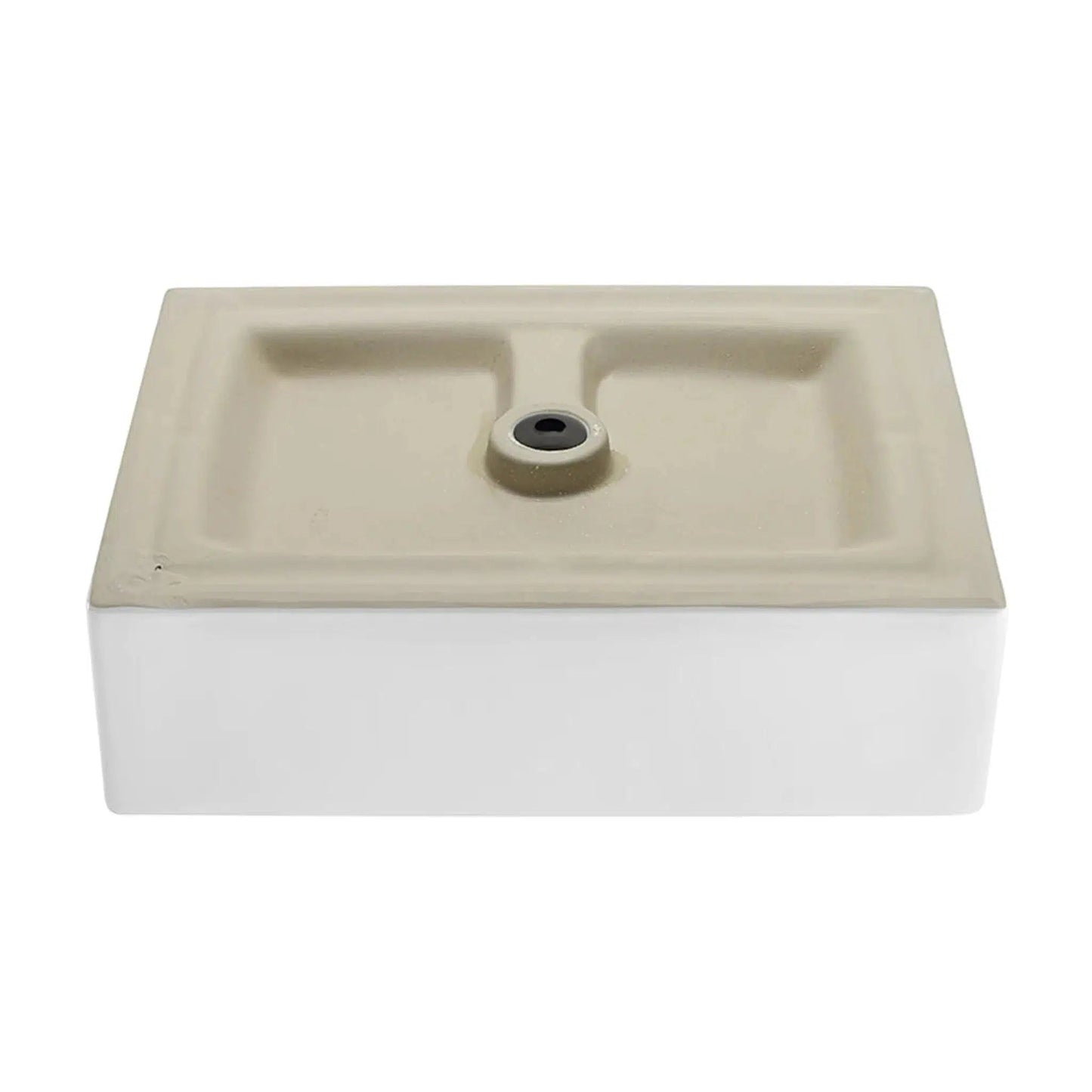 Swiss Madison Voltaire 19" x 14" White Square Ceramic Vessel Bathroom Sink