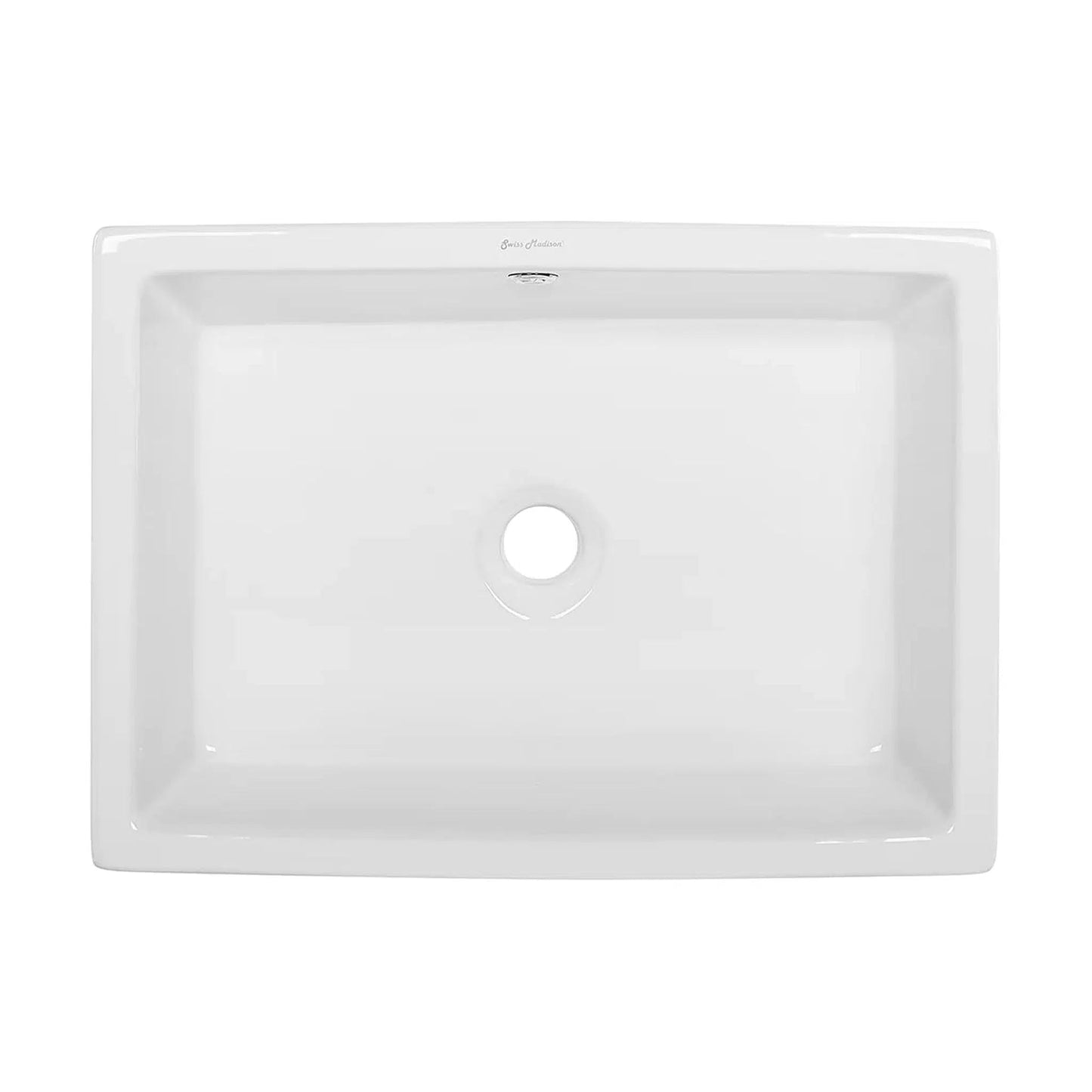 Swiss Madison Voltaire 19" x 14" White Square Ceramic Vessel Bathroom Sink