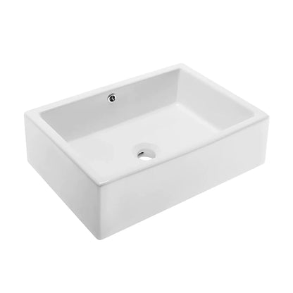 Swiss Madison Voltaire 19" x 14" White Square Ceramic Vessel Bathroom Sink