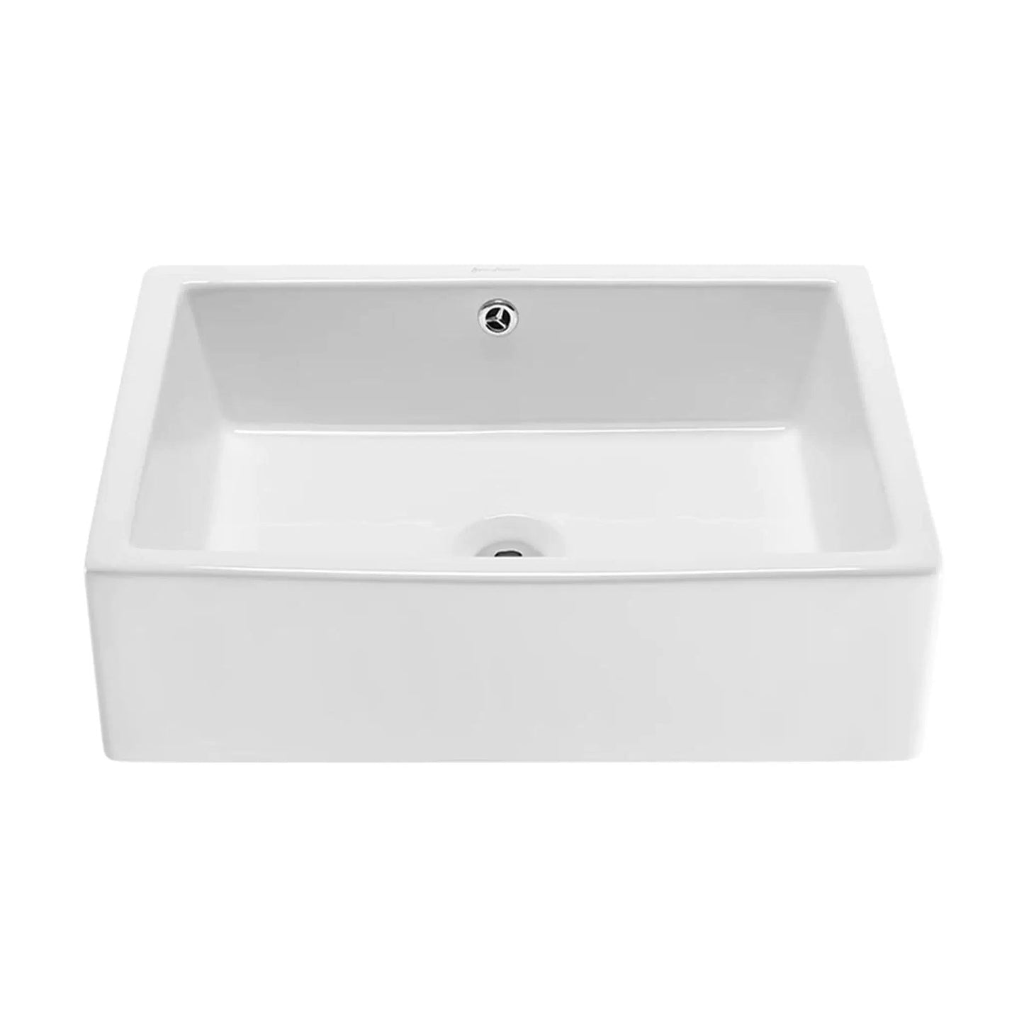 Swiss Madison Voltaire 19" x 14" White Square Ceramic Vessel Bathroom Sink