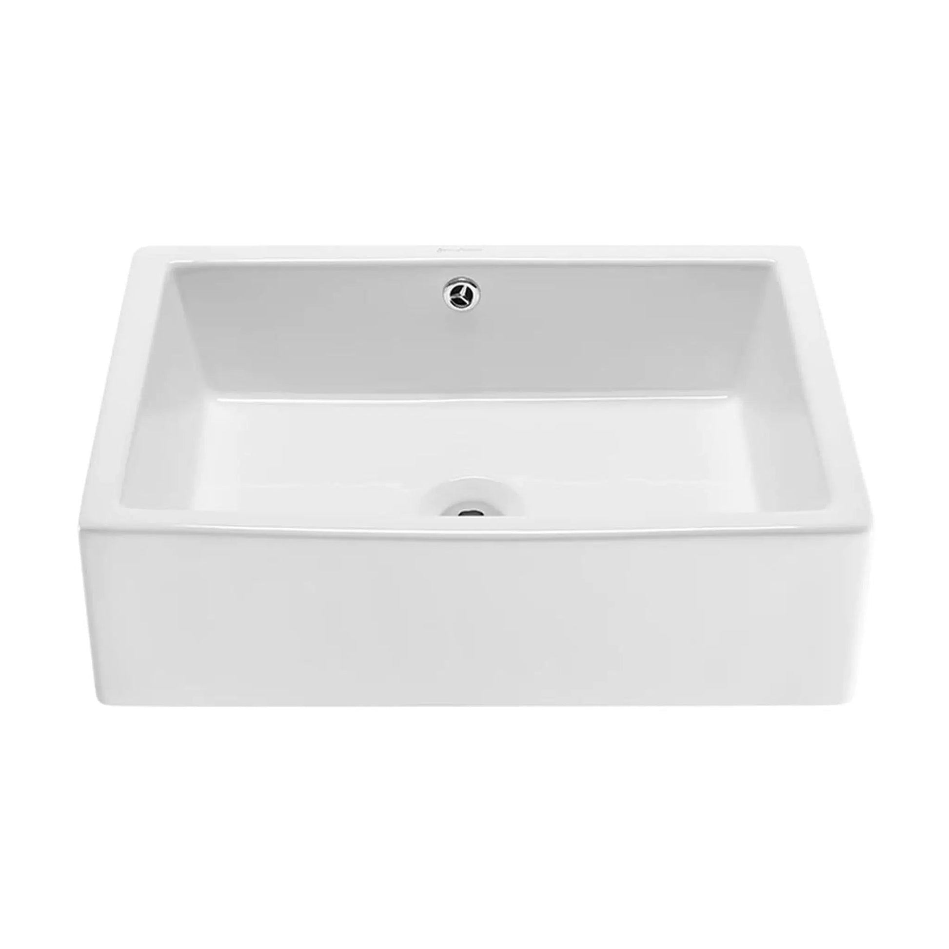Swiss Madison Voltaire 19" x 14" White Square Ceramic Vessel Bathroom Sink