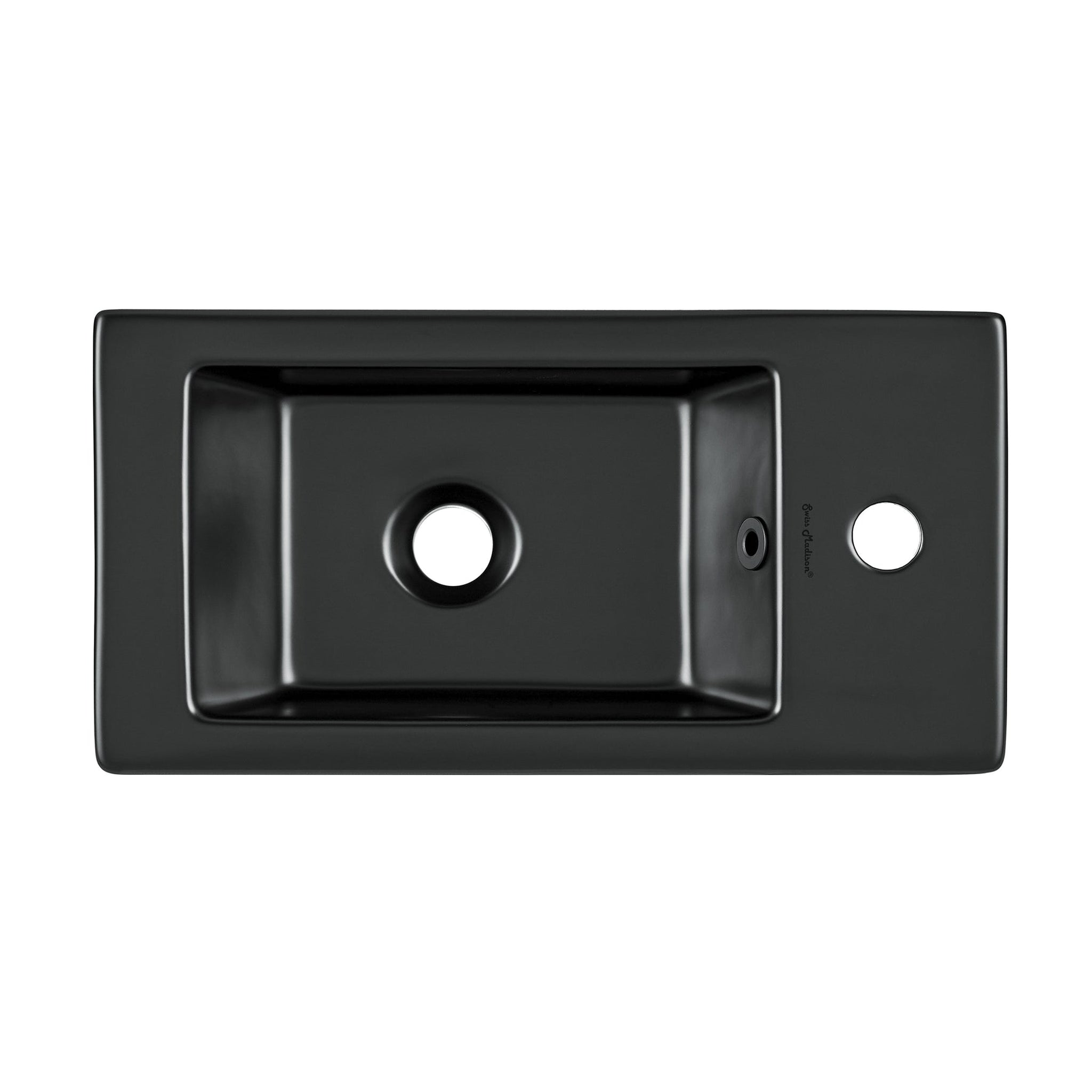 Swiss Madison Ceramic Matte Black Wall Mount buy Sink Voltaire Rectangle Bathroom