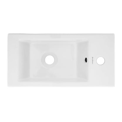 Swiss Madison Voltaire 20" x 10" Rectangular White Ceramic Wall-Hung Bathroom Sink With Right Side Single Hole Faucet