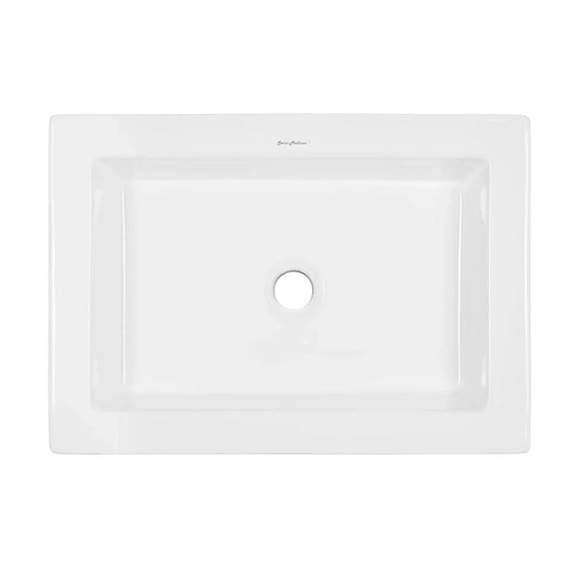 Swiss Madison Voltaire 22" x 16" White Rectangle Ceramic Bathroom Vessel Sink