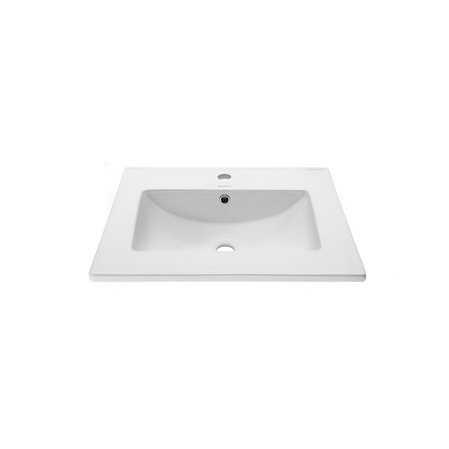 Swiss Madison Voltaire 24" x 19" Rectangular White Ceramic Bathroom Vanity Top Drop-In Sink With Single Hole Faucet