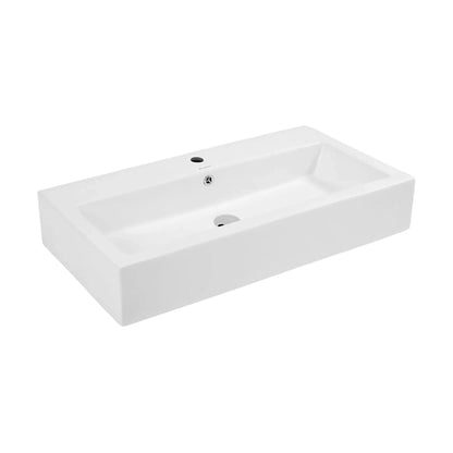 Swiss Madison Voltaire 32" x 17" White Rectangle Ceramic Bathroom Vessel Sink
