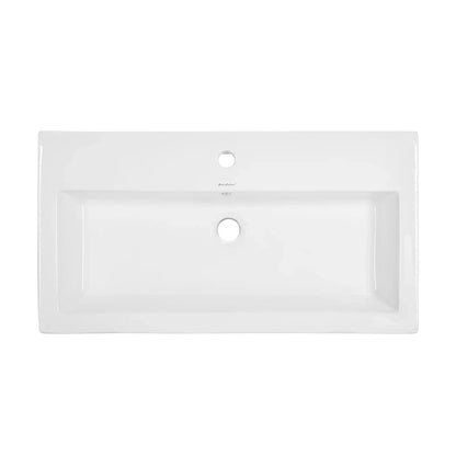 Swiss Madison Voltaire 32" x 17" White Rectangle Ceramic Vessel Bathroom Sink
