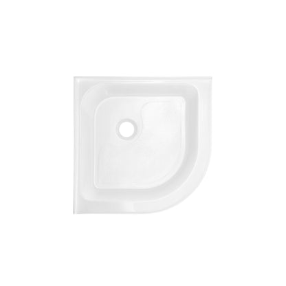 Swiss Madison Voltaire 32" x 32" Cornered White Center Drain Shower Base With Built-In Integral Flange