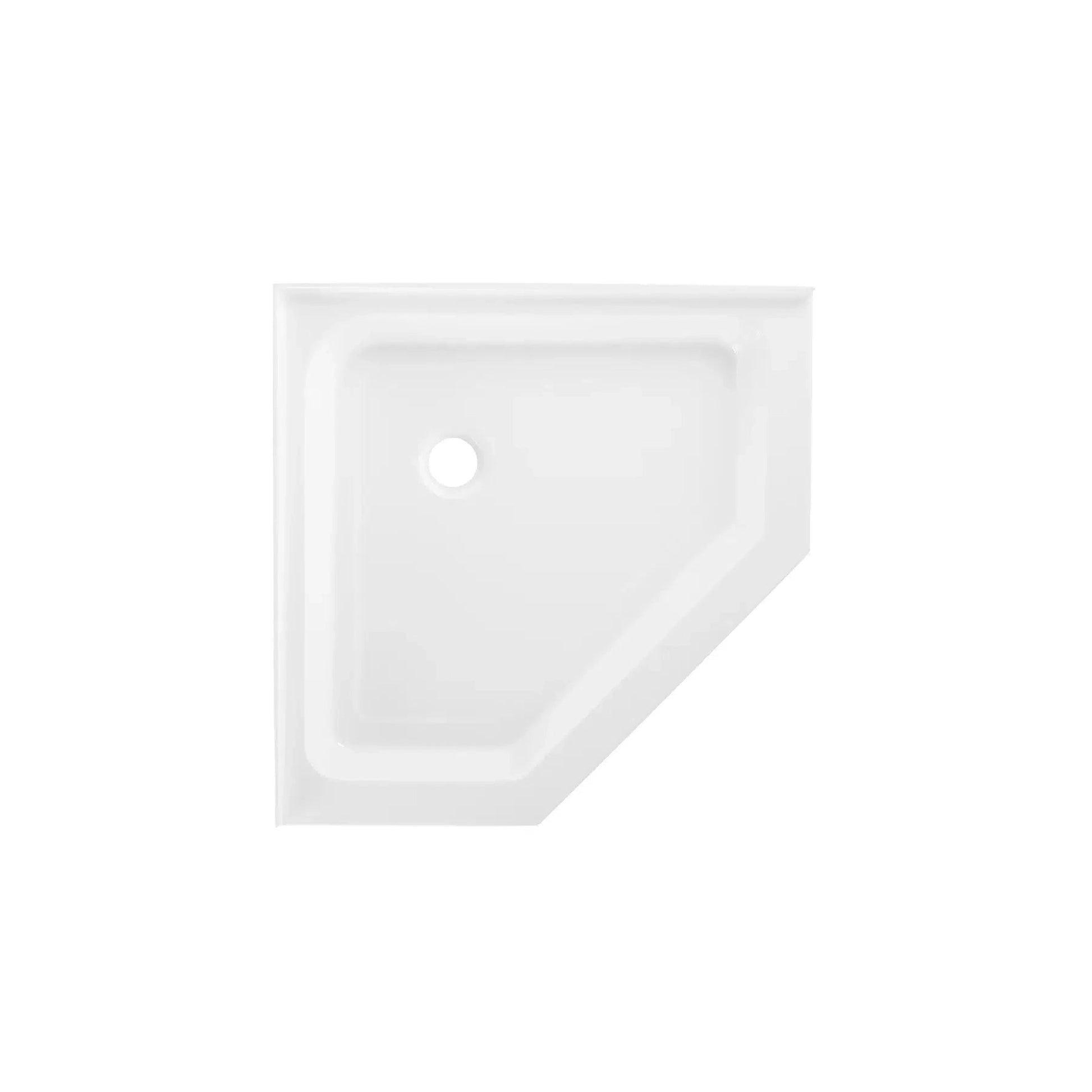 Swiss Madison Voltaire 36" x 36" Corner White Center Drain Shower Base With Built-In Integral Flange