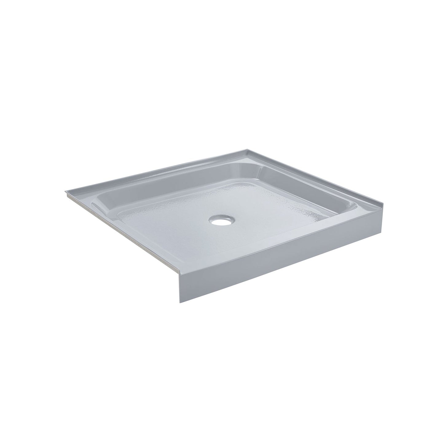 Swiss Madison Voltaire 36" x 36" Three-Wall Alcove Gray Center-Hand Drain Shower Base With Built-In Integral Flange