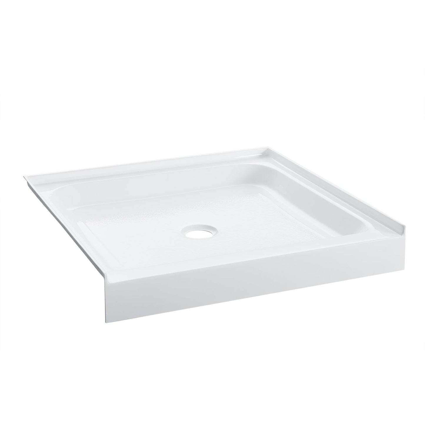 Swiss Madison Voltaire 36" x 36" Three-Wall Alcove White Center-Hand Drain Shower Base With Built-In Integral Flange