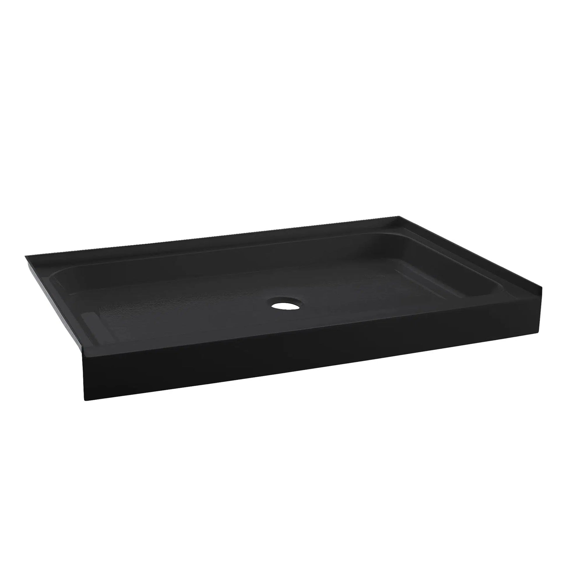 Swiss Madison Voltaire 48" x 36" Three-Wall Alcove Black Center Drain Shower Base With Built-In Integral Flange