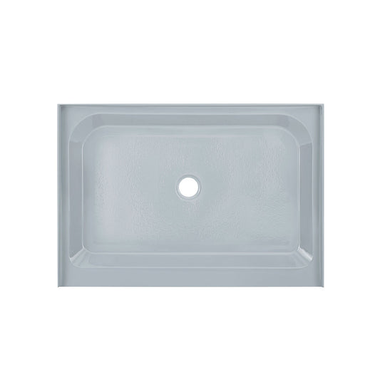 Swiss Madison Voltaire 48" x 36" Three-Wall Alcove Gray Center-Hand Drain Shower Base With Built-In Integral Flange