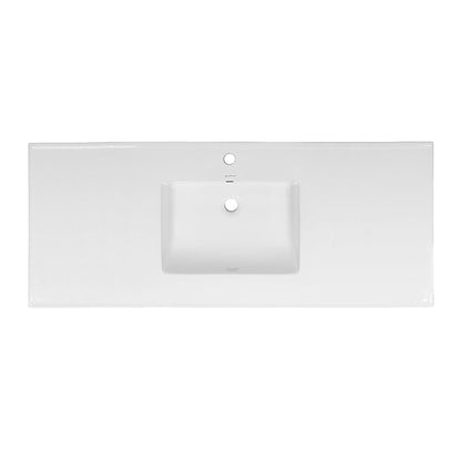 Swiss Madison Voltaire 49" x 22" Rectangular White Ceramic Bathroom Vanity Top Drop-In Sink With Single Hole Faucet