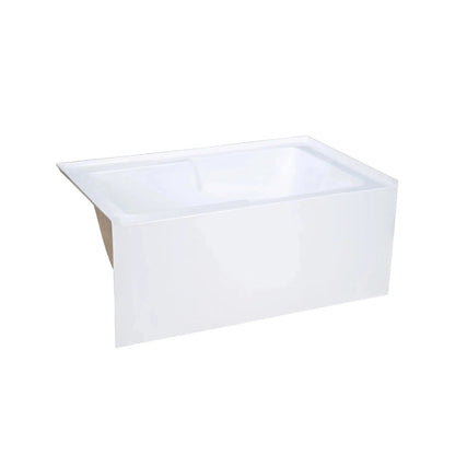 Swiss Madison Voltaire 54" x 30" Glossy White Right-Hand Drain Alcove Bathtub With Integrated Armrest and Built-In Flange & Apron Front