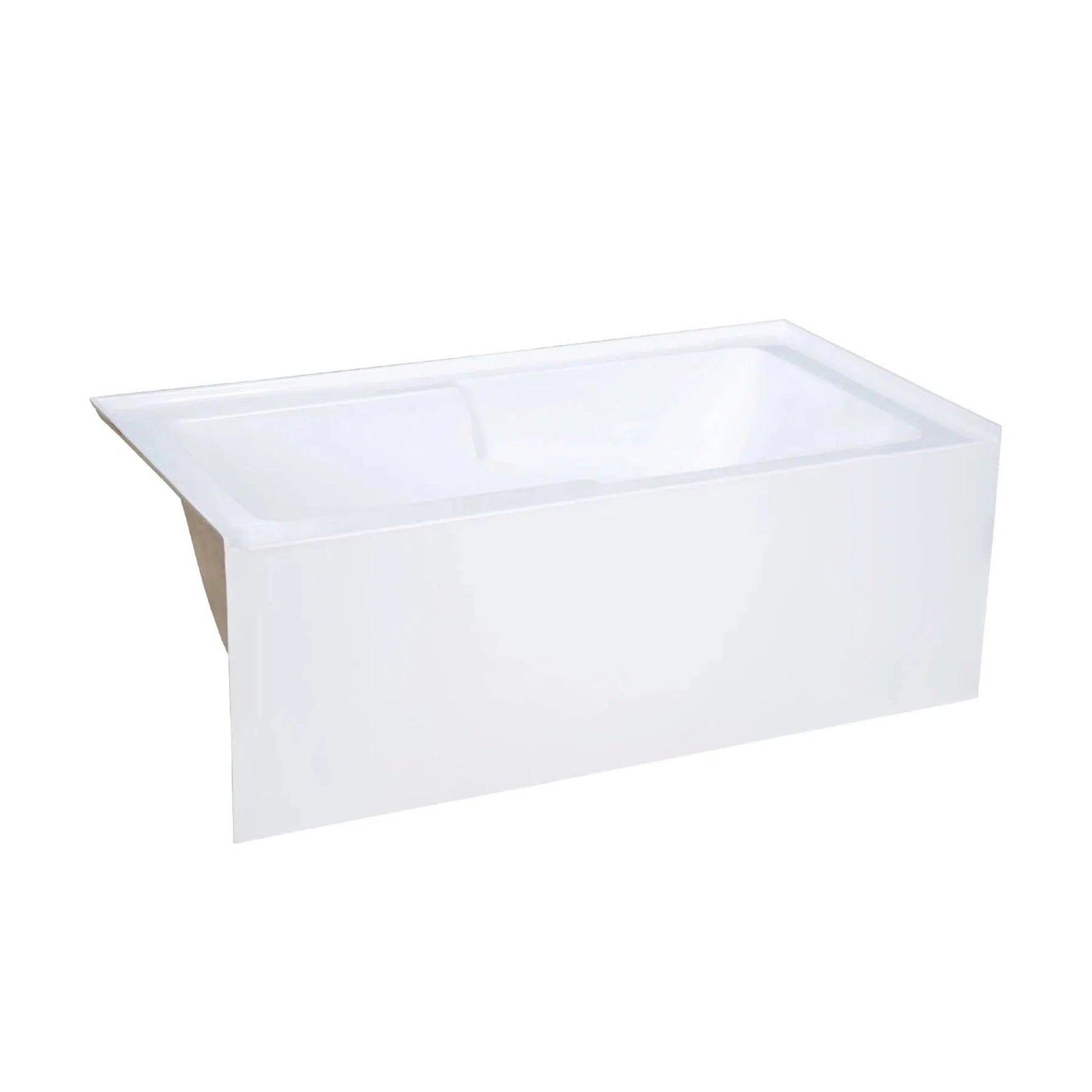 Swiss Madison Voltaire 60" x 30" Glossy White Left-Hand Drain Alcove Bathtub With Integrated Armrest and Built-In Flange & Apron Front
