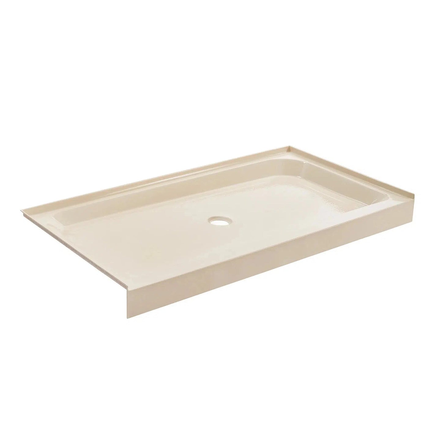 Swiss Madison Voltaire 60" x 30" Three-Wall Alcove Biscuit Center Drain Shower Base With Built-In Integral Flange