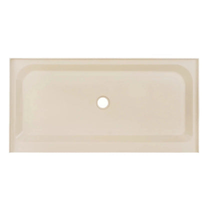 Swiss Madison Voltaire 60" x 30" Three-Wall Alcove Biscuit Center Drain Shower Base With Built-In Integral Flange