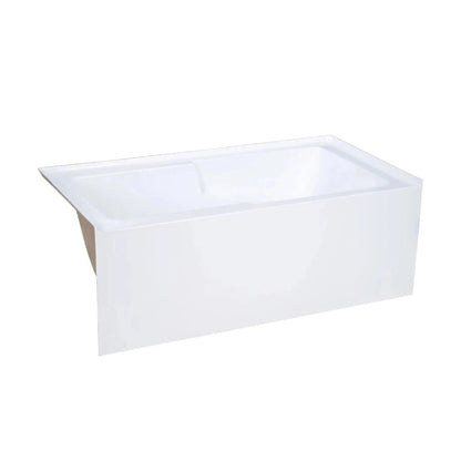Swiss Madison Voltaire 60" x 32" Glossy White Left-Hand Drain Alcove Bathtub With Integrated Armrest and Built-In Flange & Apron Front