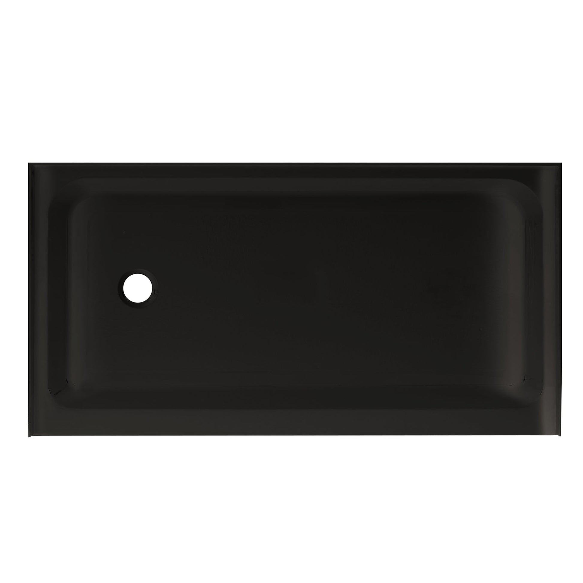 Swiss Madison Voltaire 60" x 32" Three-Wall Alcove Black Left-Hand Drain Shower Base With Built-In Integral Flange