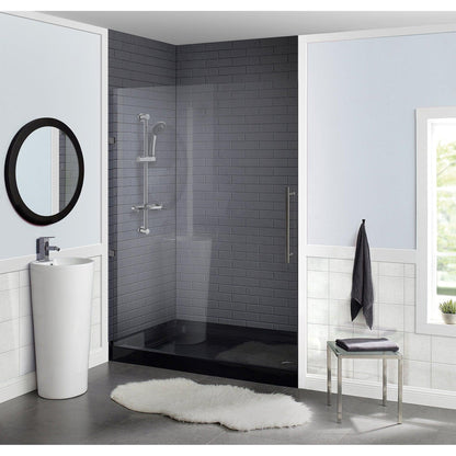 Swiss Madison Voltaire 60" x 32" Three-Wall Alcove Black Right-Hand Drain Shower Base With Built-In Integral Flange