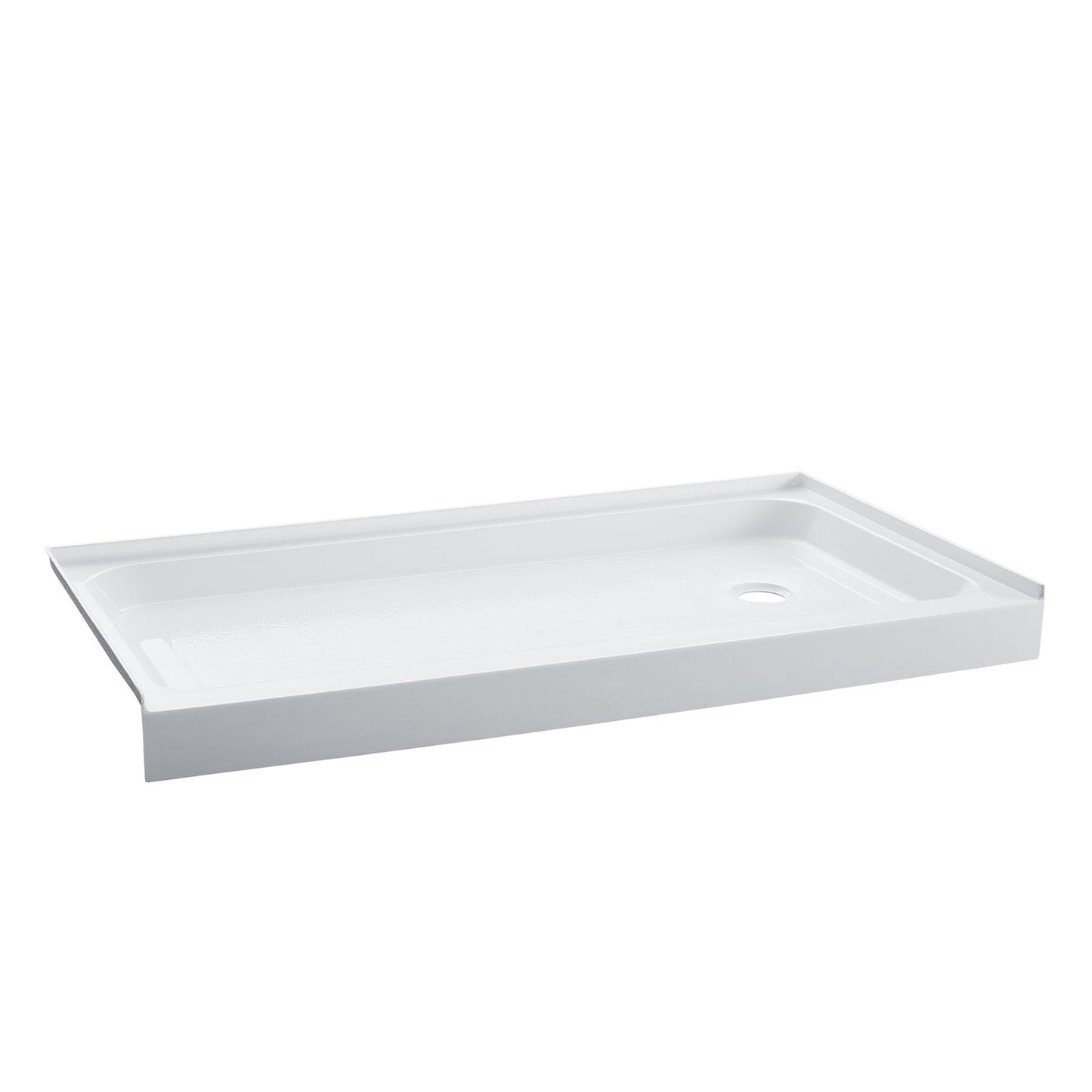 Swiss Madison Voltaire 60" x 32" Three-Wall Alcove White Right-Hand Drain Shower Base With Built-In Integral Flange