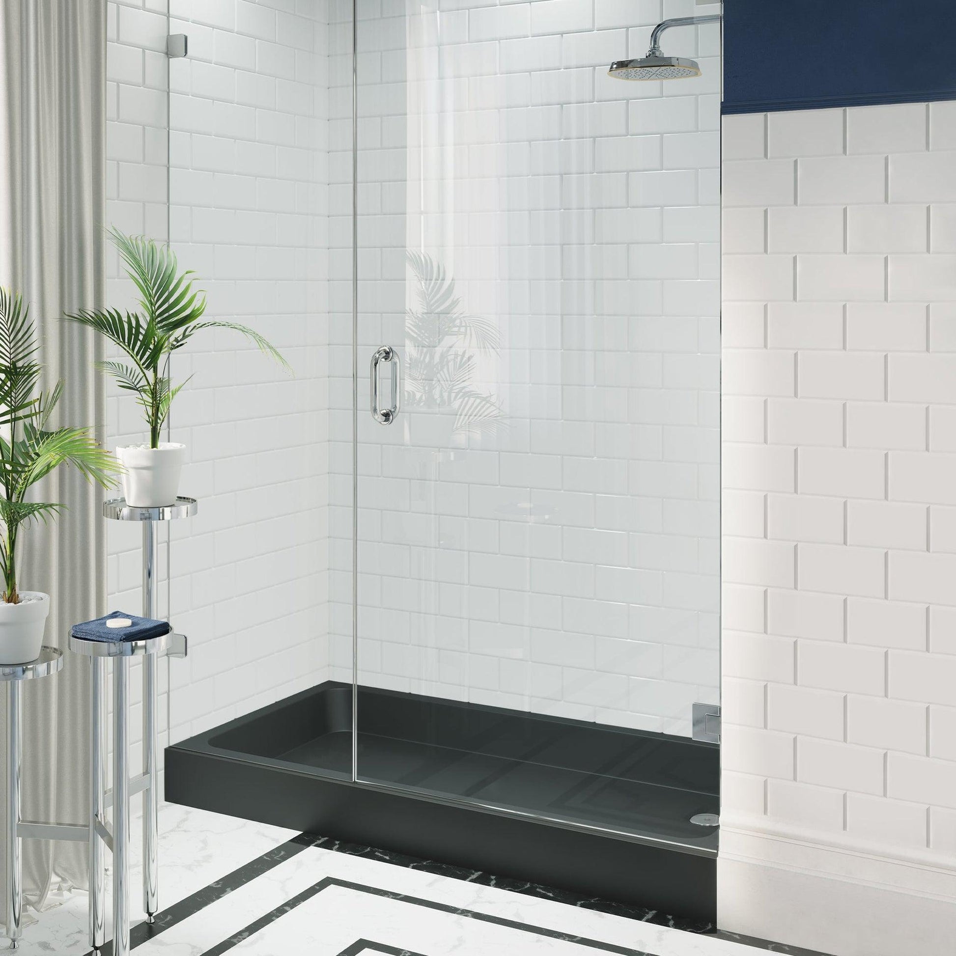 Swiss Madison Voltaire 60" x 32" Three-Wall Alcove White Right-Hand Drain Shower Base With Built-In Integral Flange