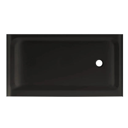 Swiss Madison Voltaire 60" x 36" Three-Wall Alcove Black Right-Hand Drain Shower Base With Built-In Integral Flange