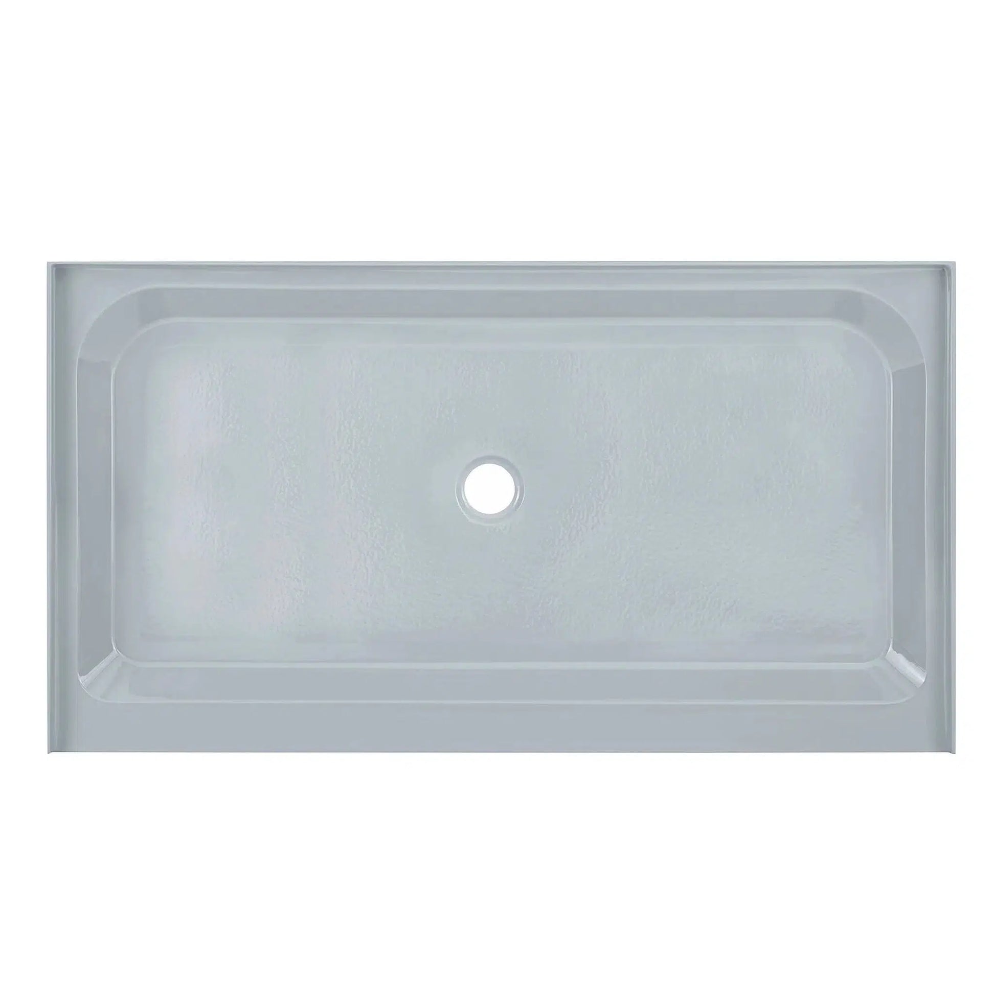 Swiss Madison Voltaire 60" x 36" Three-Wall Alcove Gray Center Drain Shower Base With Built-In Integral Flange