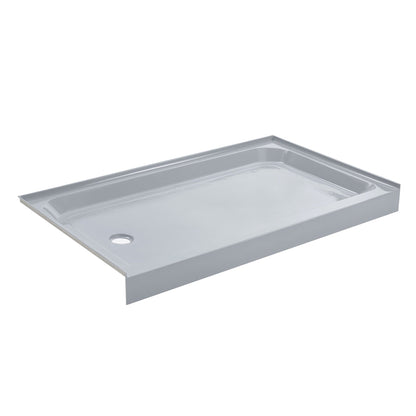 Swiss Madison Voltaire 60" x 36" Three-Wall Alcove Gray Left-Hand Drain Shower Base With Built-In Integral Flange