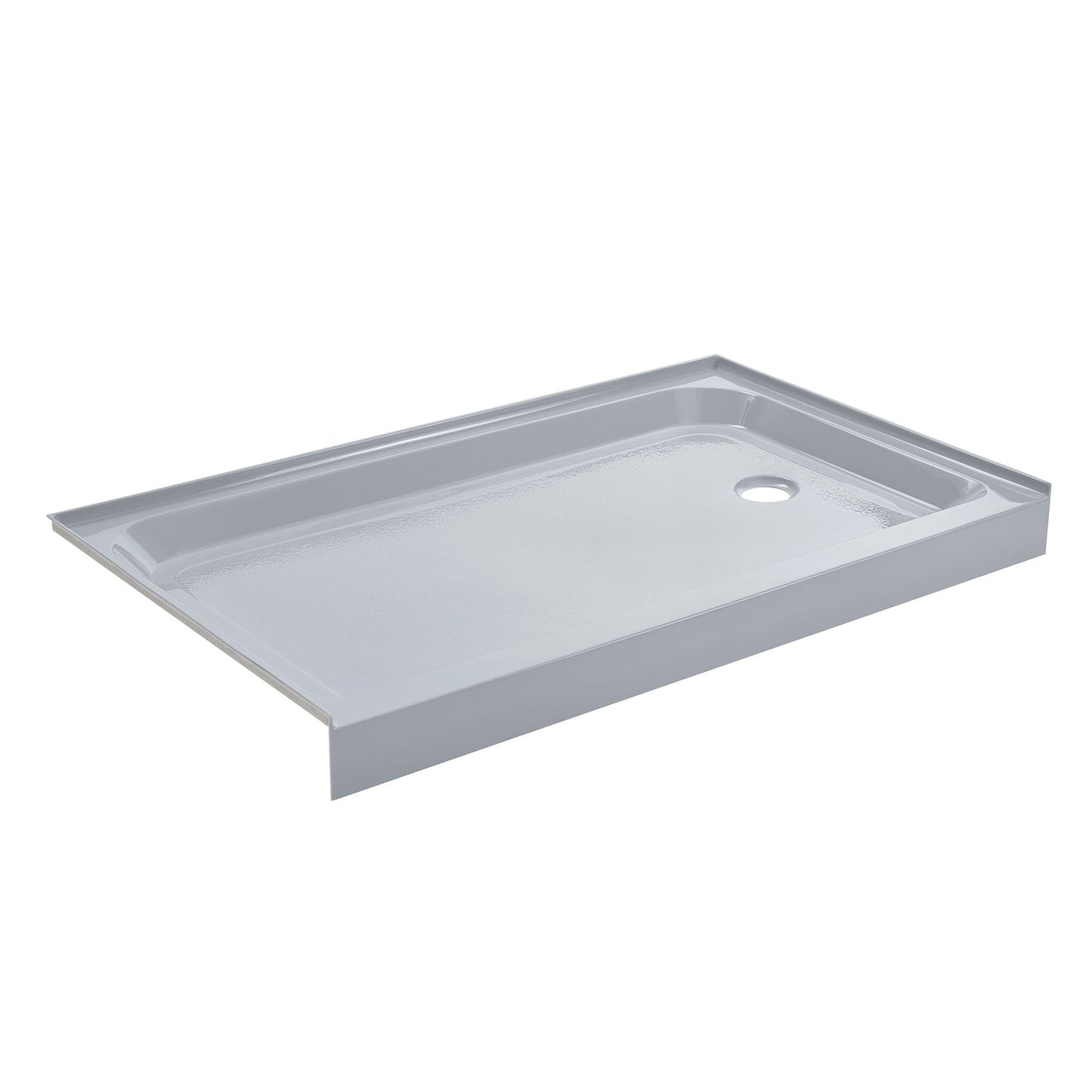 Swiss Madison Voltaire 60" x 36" Three-Wall Alcove Gray Right-Hand Drain Shower Base With Built-In Integral Flange