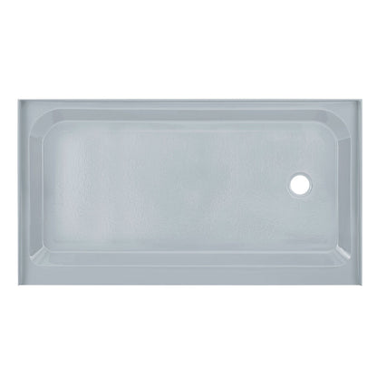 Swiss Madison Voltaire 60" x 36" Three-Wall Alcove Gray Right-Hand Drain Shower Base With Built-In Integral Flange