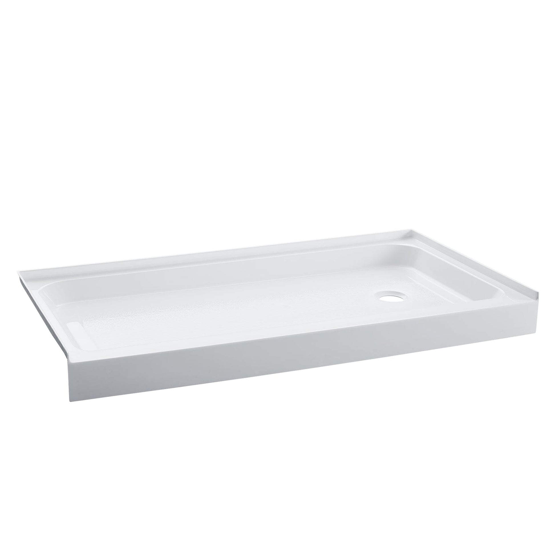 Swiss Madison Voltaire 60" x 36" Three-Wall Alcove White Right-Hand Drain Shower Base With Built-In Integral Flange